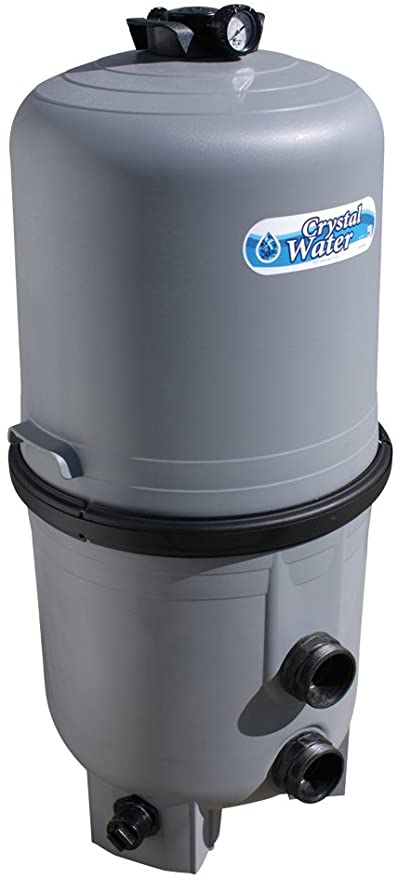 Waterway 570-0425-07 Crystal Water Cartridge Filter 425 sq ft, grey tank with pressure gauge