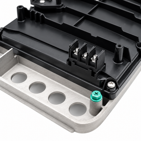 Close-up of the three-position terminal block on the Pentair 356162Z drive