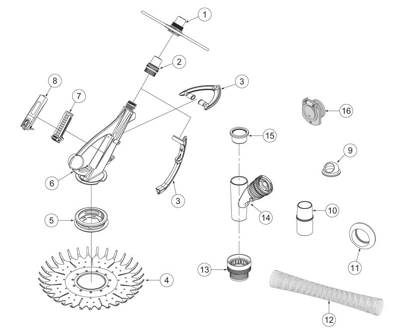 Pentair K60430 Kreepy Krauly Kruiser exploded parts diagram