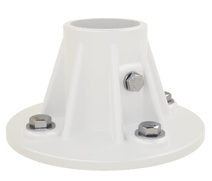 Perma-Cast 5" Slide Deck Flange 1.90" Tube with Hardware White Plastic  | PF-25-A