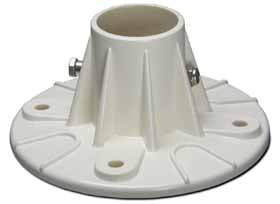 Perma-Cast 5" Slide Deck Flange 1.90" Tube White Plastic| PF-25