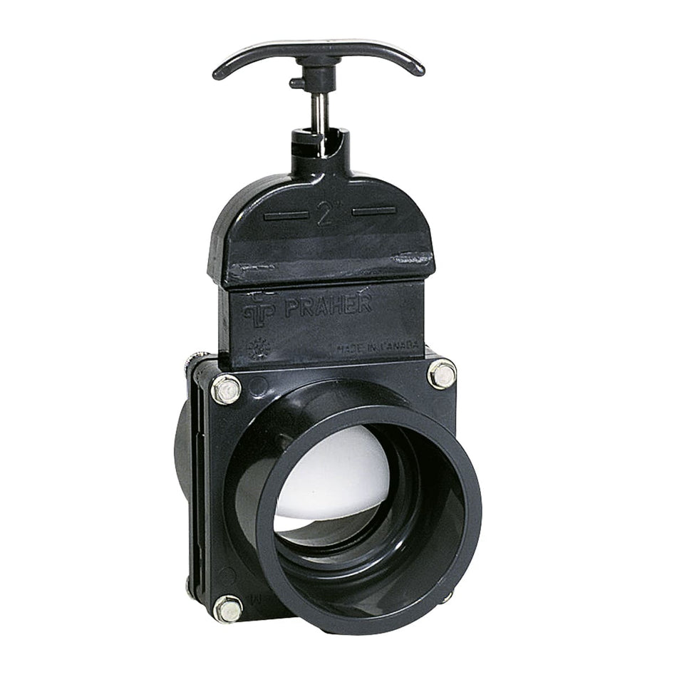 Praher 1-1/2" Knife Gate Valve 1 �"  Mpt X 1 �   Barb - White | 150-HBMT