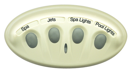 Pentair 521885 iS4 four-function spa-side remote, white, 100 ft cord