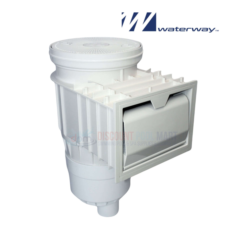 Waterway 540-6610 Renegade gunite in-ground pool skimmer, white two-port body