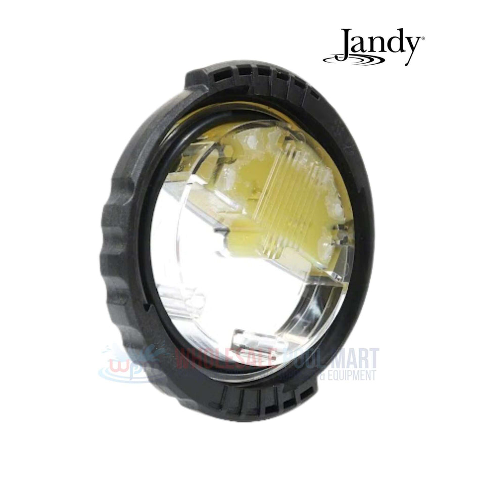 Jandy R0621900 TruClear winterizing cap, angled view showing lock collar