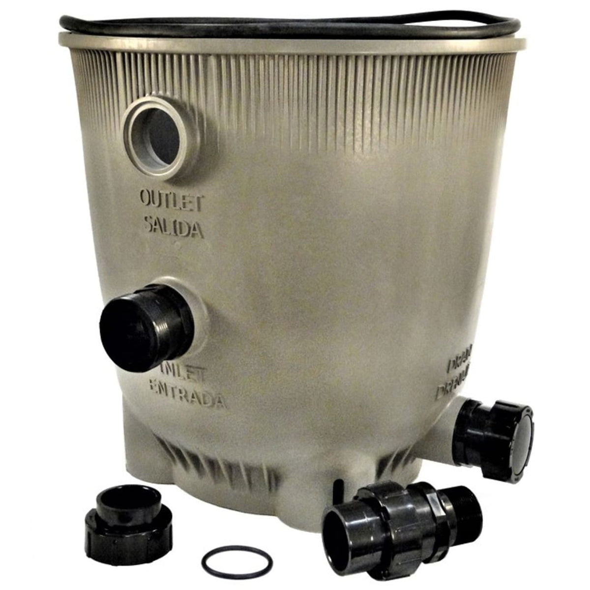 Jandy R0466500 filter tank bottom assembly with retaining ring drain plug and union for CL DEV DEL filters