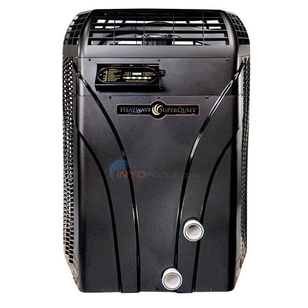 AquaCal HeatWave SuperQuiet pool heat pump, front view with control panel