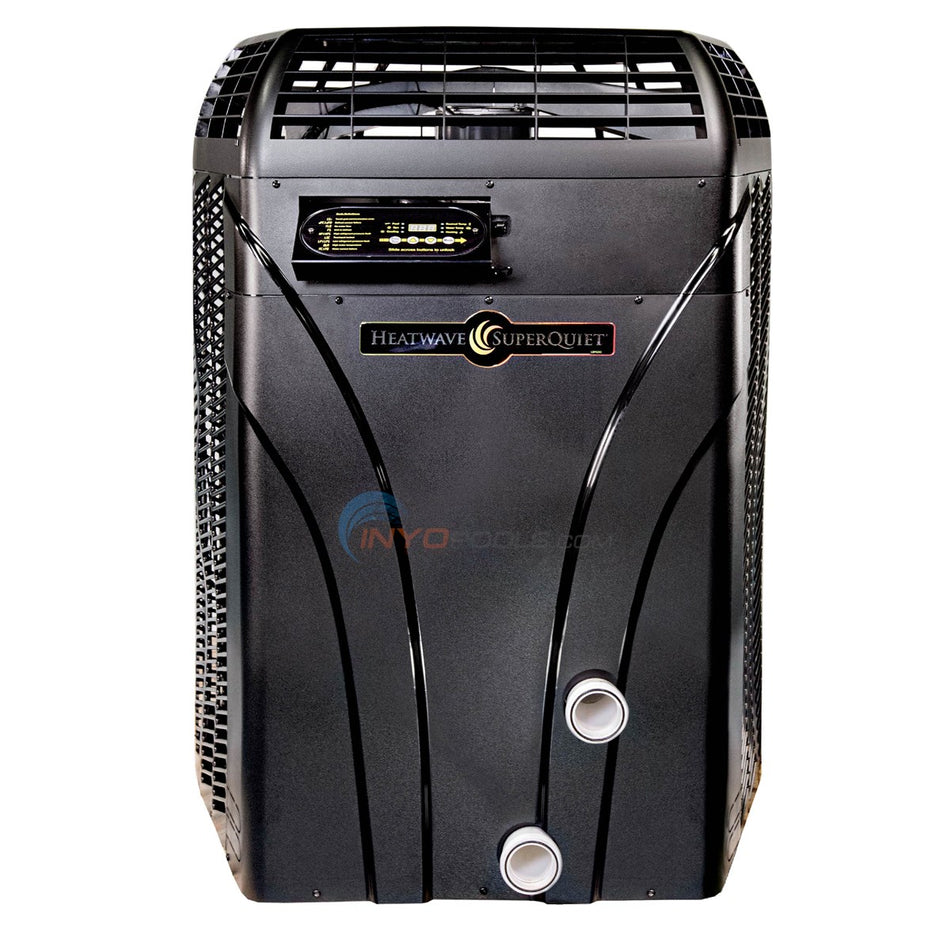 AquaCal HeatWave SuperQuiet pool heat pump, front view with control panel